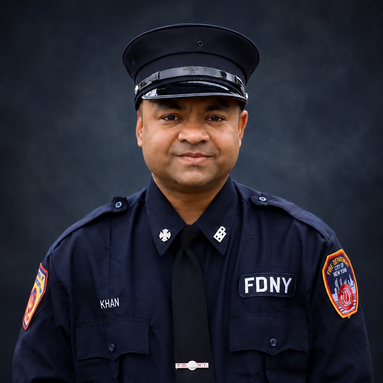 A T M Haidar Khan in FDNY uniform